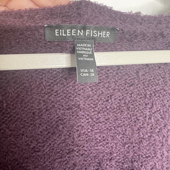 Eileen Fisher Sweater Womens 3X Purple Organic Cotton V Neck Oversized Tunic - Picture 5 of 9